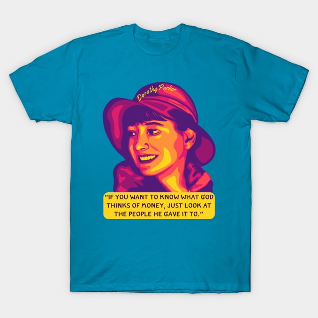 Dorothy Parker Portrait and Quote T-Shirt by Slightly Unhinged